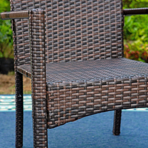 4 Seater Outdoor Dining Set Garden Table & Cushioned Dining Chairs