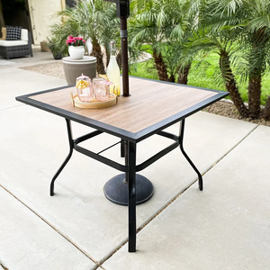 Phi Villa 5 Piece Garden Dining Set with 4 Fixed Textilene Chairs and Table