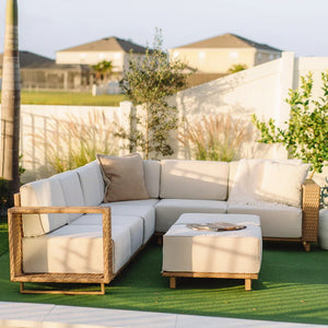 Catalina 6-Seater Modern Patio Sectional Rattan Sofa Set