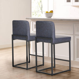 Counter Height PU Leather Bar Stool with Backrest