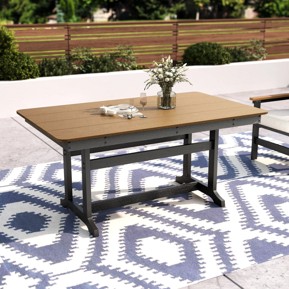 163cm Rectangular HDPE Patio Dining Table