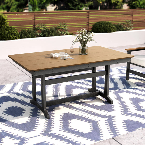 163cm Rectangular HDPE Patio Dining Table